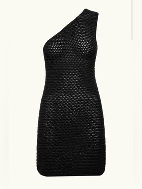 Acacia dress One-Shoulder Black Knit Mini Dress